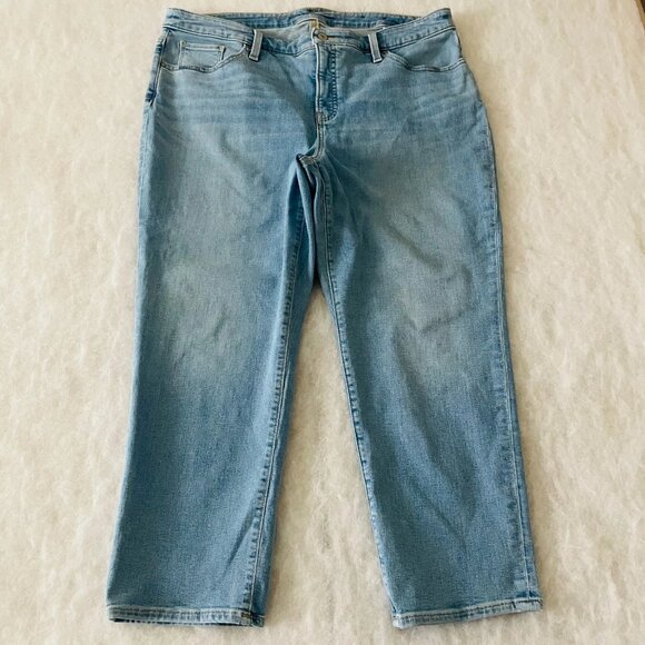 So Slimming By Chico's Womens Denim Girlfriend Slim Leg Crop Jeans Sz 3P US 16P - Picture 1 of 10
